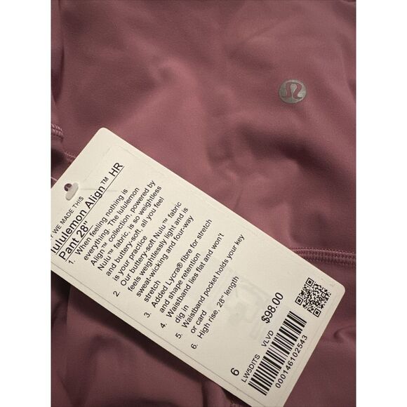 Lululemon Align HR Pant 28" Size 6 - Velvet Dust - Picture 5 of 12